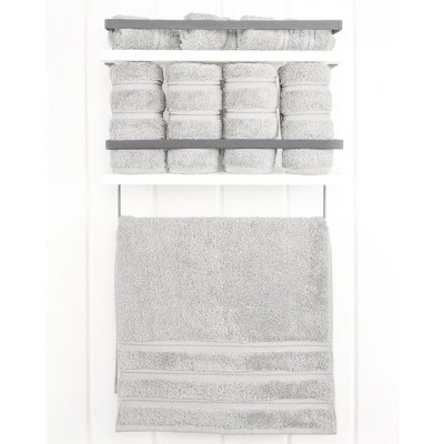 Luxury Silver Gray Turkish Cotton 4-Piece Hand Towel Set