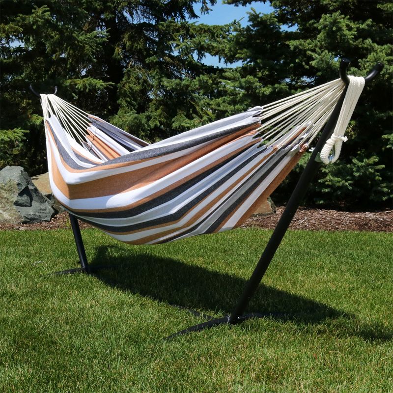 Sunnydaze Large Double Brazilian Hammock with Stand and Carrying Case - 400 lb Weight Capacity, 3 of 15
