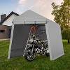 Carport Portable Storage Shed Outdoor Tarp Sheds with Roll-Up Door, Bike Shed Storage Tent for Motorcycle, ATV, Garden Tools - 4 of 4