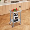 VEVOR Stainless Steel Work Table 24 x 18 x 34 Inch, 700 LBS Load Capacity with 4 Wheels, 3 Adjustable Height Levels, Silver - 2 of 4