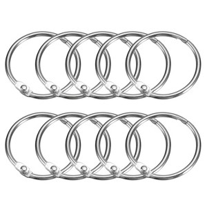 Unique Bargains Carbon Steel Loose Leaf Binder Snap Shower Curtain Rings 20 Pcs - 1 of 4