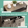 6-Tier Shoe Storage Cabinet with Drawers & Adjustable Shelves, Wood Shoe Rack Organizer, Grey - 3 of 4