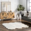 Nuloom Deonna Animal Print Shaped 5x6 Shag Indoor Area Rug for Living Room Bedroom Dining Room Nursery, White - 2 of 4