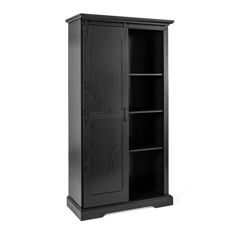 Emma and Oliver Farmhouse Storage Cabinet with Sliding Barn Door, Adjustable Height and Fixed Shelving, 1 of 14