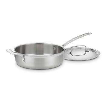 Cuisinart Classic MutliClad Pro 3.5qt Stainless Steel Tri-Ply Saute Pan with Helper Handle and Cover MCP33-24HN - Silver