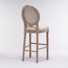 Gulches French Country Wooden Barstools Set of 2 Beige & Natural Rattan Back Upholstered Seating for Coffee Shop Bar Bistro - 4 of 4