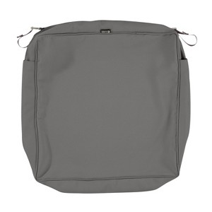 25" x 25" x 5" Montlake Patio Cushion Slip Cover Light Charcoal Gray: FadeSafe, Zippered - Classic Accessories - 1 of 4