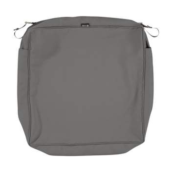 25" x 25" x 5" Montlake Water-Resistant Patio Seat Cushion Slip Cover Light Charcoal Gray - Classic Accessories