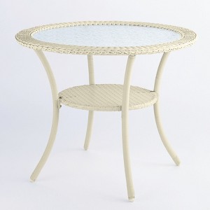 BrylaneHome Roma All-Weather Resin Wicker Bistro Table - 1 of 3