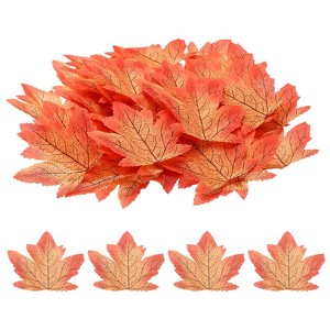 Unique Bargains Wedding Thanksgiving Halloween Decoration Artificial Maple Leaves 200 Pcs - 1 of 4