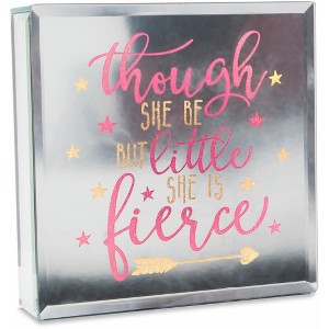 Pavilion Gift Company - Fierce - 6" Lit-Mirrored Plaque - Wall Sign Panels - 1 of 4