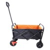 SEVOBAL Utility Storage Cart Mini Folding Garden Shopping Beach Trolley With Brakes On Wheels, Brake And Orange And Black, 30.31"*15.16"*36.22" - 2 of 4