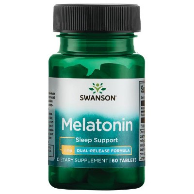 Swanson Dietary Supplements Melatonin - Dual-Release Formula 3 mg 60 Tabs.