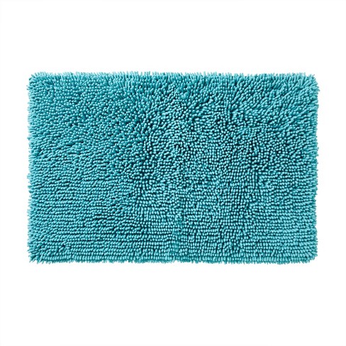 SKL Home Water Stripe Bath Rug, Teal, 20 x 30, 100% Cotton 