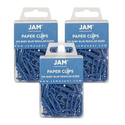 JAM Paper Colored Standard Paper Clips Small 1 Inch Baby Blue Paperclips 221819033B