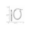 Black Bow Jewelry 2mm x 18mm Polished 14k White Gold Classic Oval Tube Hoop Earrings - 4 of 4