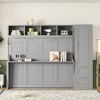 Queen Size Murphy Bed with Closet and Drawers for Bedroom or Apartment - 4 of 4