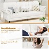 84 Inch Sofas for Living Room, Curved Armrests, Removable Pillows, Minimalist Teddy Fleece, Side Pockets, Iron Frame - 4 of 4