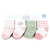 Hudson Baby Infant Girls Cotton Rich Newborn and Terry Socks, Pink Sage Rose - 2 of 4