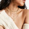 HTUTWOO Women Gold Layered Necklaces, Round Water-Droplets Pendant Clavicle Necklace, Trendy Statement Jewelry Gift - 3 of 4