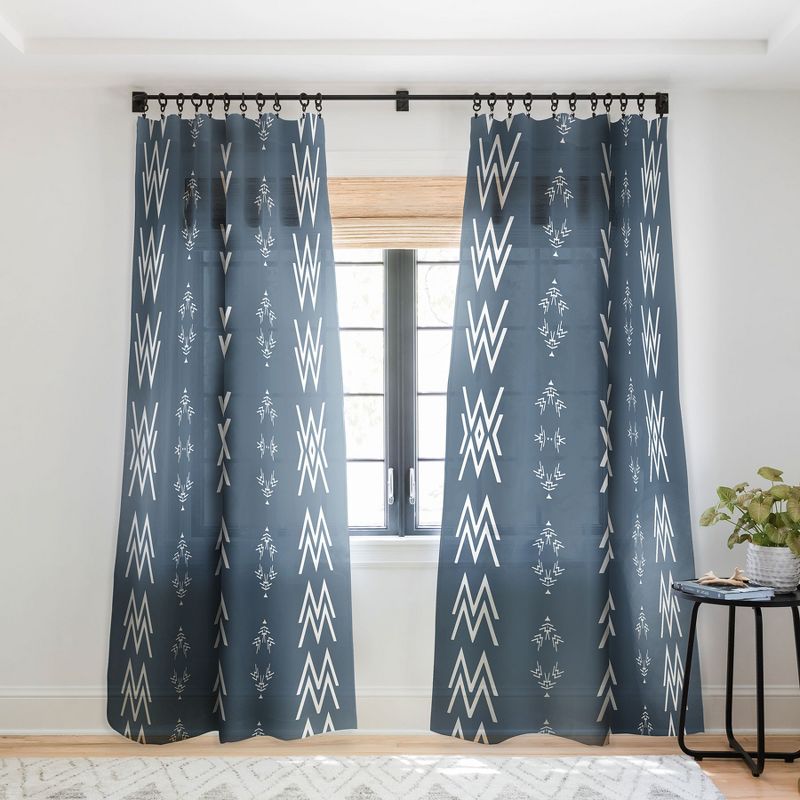 Sheila Wenzel Ganny Minimal Blue Mudcloth Single Panel Sheer Window Curtain - Deny Designs, 1 of 7