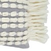 Saro Lifestyle Chunky Fringe Pillow - Down Filled, 16"x23" Oblong, Grey - 3 of 3