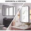 PexFix 30" x 40" Bathroom Mirror for Over Sink Wall Mirror Black Metal Frame Rounded Rectangular Vanity Mirrors for Bedroom Living Room Entryway Decor - 4 of 4
