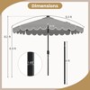 Costway 9.3 FT Solar Patio Umbrella Outdoor Market Sunshade with 24 LED Lights,Ruffles Beige/Brown/Red/Gray/Turquoise - 3 of 4