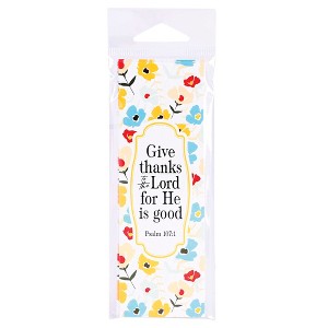 Dicksons BKM-3197 Give Thanks for He is Good Floral 5 Inch Paper Place Keeper Bookmark Pack of 12 - 1 of 2