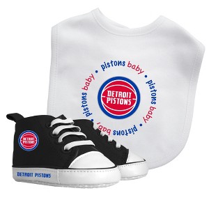 Baby Fanatic 2 Piece Bid and Shoes - NBA Detroit Pistons - White Unisex Infant Apparel - 1 of 3