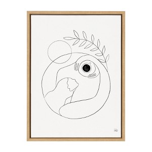 18" x 24" Sylvie Morning Coffee Hug Framed Canvas Wall Art by Maggie Stephenson Natural - Kate and Laurel: Modern Decor, Abstract Screen Print - 1 of 4