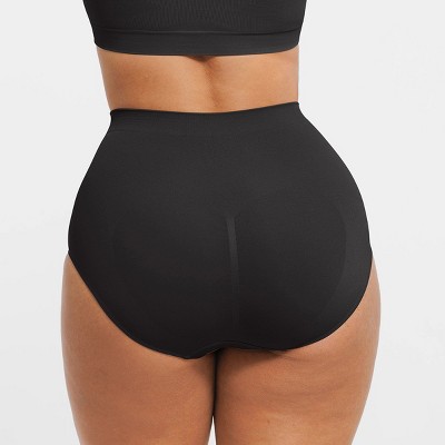 Feelingirl Women's Seamless High-Waist Tummy Control Antibacterial Peach Hip Brief