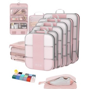 10 Set Compression Packing Cubes Travel Essentials,Compressible Expandable Packing Cubes Suitcase - 1 of 4