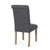 2pk Aruda Contemporary Fabric Tufted Dining Chairs Beige/Natural - Christopher Knight Home: Roll-Back, Rubberwood Legs - 3 of 4