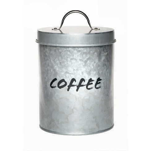 Amici Home Hyde Collection Coffee Canister, Galvanized Metal Storage Canister, Rustic Kitchen Dcor, Countertop Dry Goods Container Food Safe, 60 Ounce