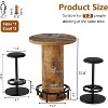 PAKASEPT Round Bar Table and Chairs Set, 37.8'' Bistro Table with 2 Barstools,Cocktail Pub Table with Ring Footrest - 2 of 4