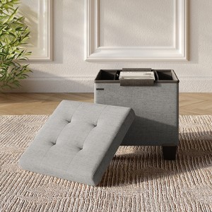 StorageBud Storage Ottoman for Bedroom End of Bed, Fabric Storage Bench, Large Storage Ottoman Bench, Entryway Bench with Storage - 1 of 4
