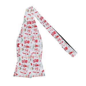 Jacob Alexander Men's Merry Christmas Santa Claus and Friends Traditional Freestyle Self-Tie Bow Tie - 1 of 3