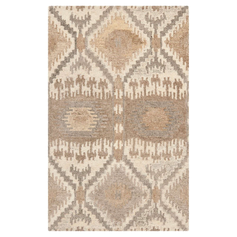  Abstract Tufted Accent Rug Natural