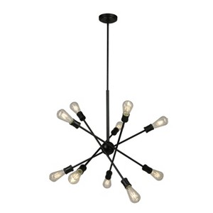 10-Light Etris Row Open Bulb Pendant Black - EGLO - 1 of 4