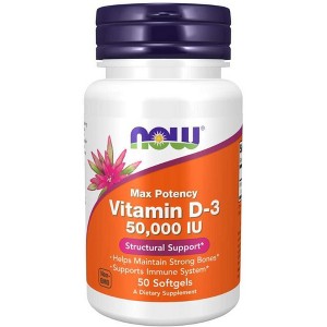 Vitamin D-3 50,000 IU by Now Foods  -  50 Softgel - 1 of 1