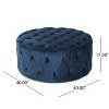 NicBex Modern 40" Round Ottomans Velvet Footstools with Button Tufted Stitching for Bedroom and Living Room - 2 of 4