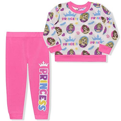 Disney Princess Girl's 2-pack Graphic Pullover Sweatshirt And Jogger ...