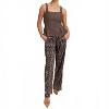 Women's Leopard Print Fancy Wide Leg Pants - AnnieWear - 2 of 4