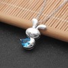 Bunny Love Necklace Sterling Silver Heart Blue Cz Womens Ginger Lyne Collection - image 3 of 4