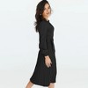 Coolmee Women's Fall Crew Neck Sweater Dress Tie Waist  Long Sleeve Casual Loose Dress Ribbed Knit A Line Midi Dresses - 2 of 3