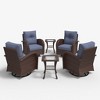 LayinSun Outdoor Patio Furniture Set, Brown Rattan Wicker Sectional Swivel Rocker Chairs Sets - 2 of 4