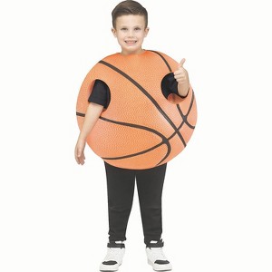 Fun World Kids' Sports Balls Basketball Costume - Size One Size Fits Most - Orange - 1 of 2