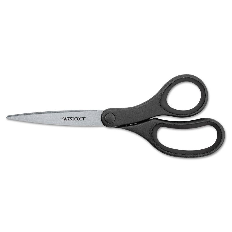 Westcott KleenEarth Basic Plastic Handle Scissors 7" Long Pointed Black 15582, 2 of 3