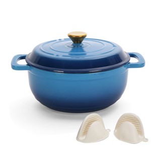Karl Home 5 qt. Enameled Cast Iron Round Dutch Oven in Red with Lid - 1 of 4